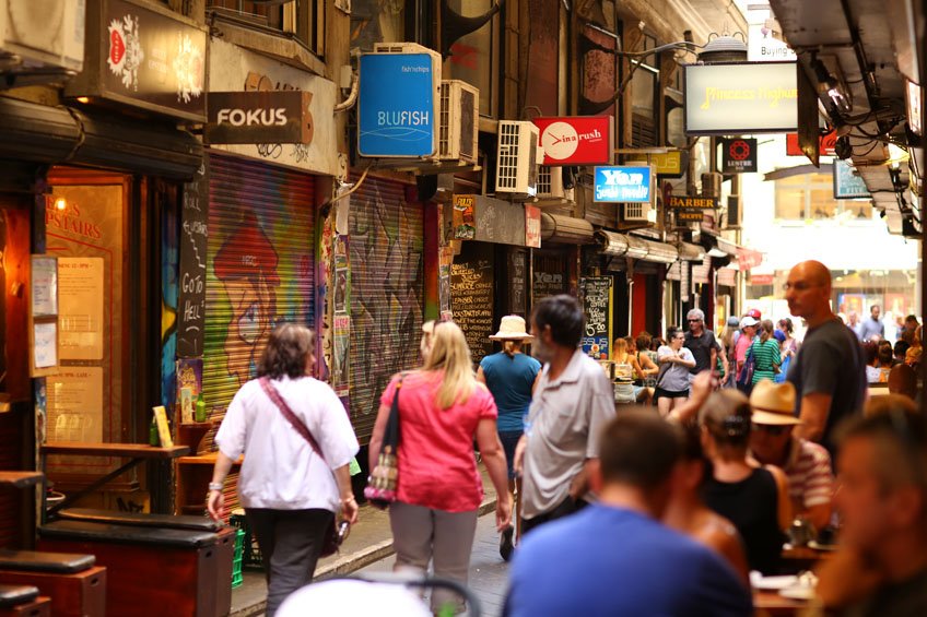 Laneway with street murals