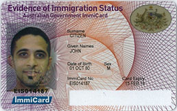 Evidence of Immigration Status ImmiCard example